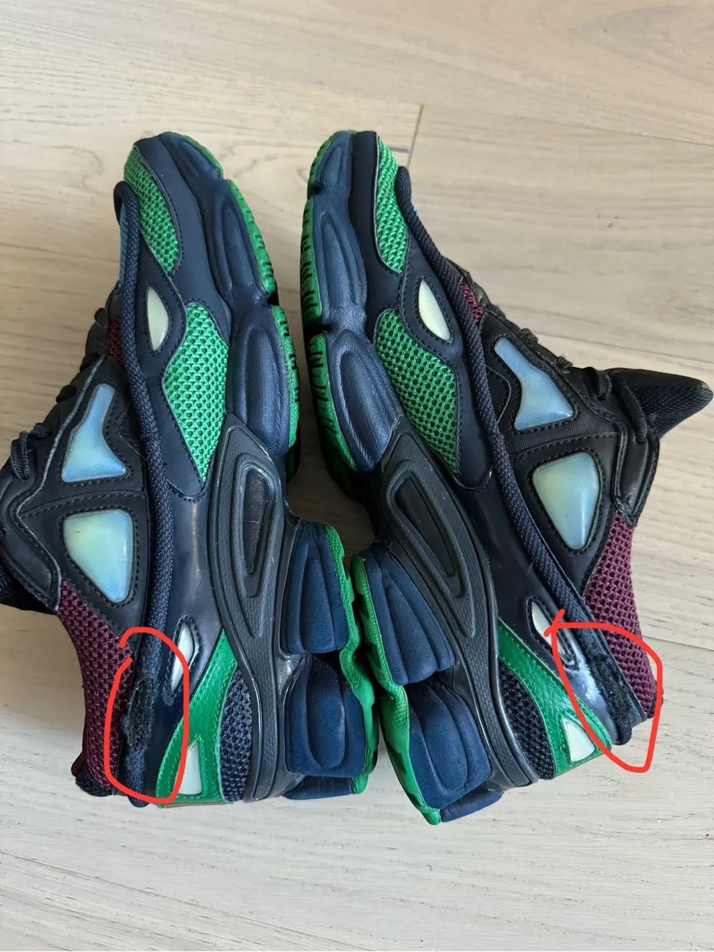 Rare, Raf Simons Black Green Navy Sneakers